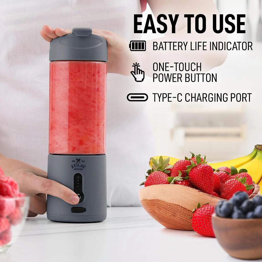 商品Zulay Kitchen|Personal Portable Smoothie Blender On the Go that Crush Ice,价格¥543,第3张图片详细描述