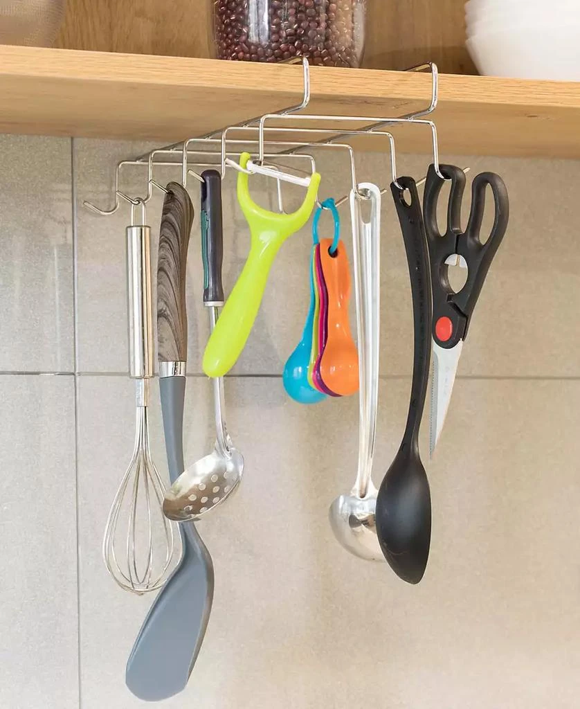 商品Basicwise|Cup Rack Under Shelf, Kitchen Utensil Drying Hooks,价格¥246,第5张图片详细描述
