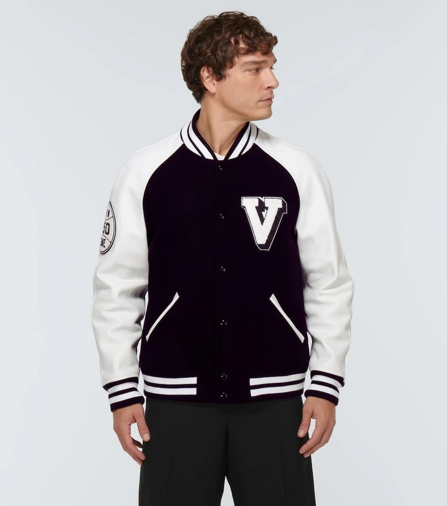商品Valentino|Wool and leather varsity jacket,价格¥21980,第3张图片详细描述