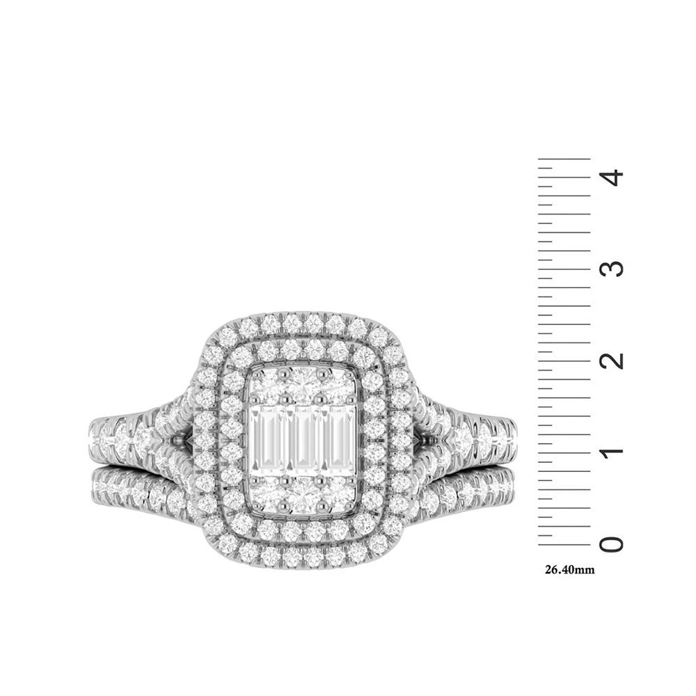 商品Macy's|Diamond Baguette Halo Bridal Set (1 ct. t.w.) in 14k White Gold,价格¥35878,第4张图片详细描述