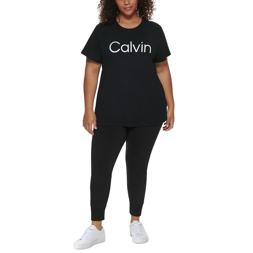 Calvin Klein Performance Womens Plus Logo Cotton Pullover Top商品第1张图片规格展示