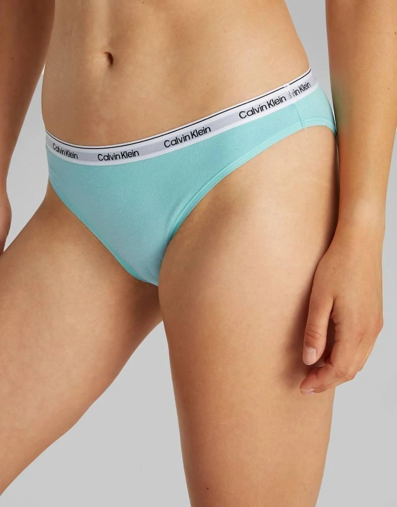 商品Calvin Klein|Calvin Klein Modern Logo 3 pack bikini briefs in black/white/blue,价格¥310,第2张图片详细描述
