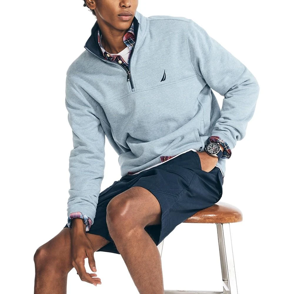 商品Nautica|Men's J-Class Classic-Fit Quarter Zip Fleece Sweatshirt,价格¥378,第3张图片详细描述
