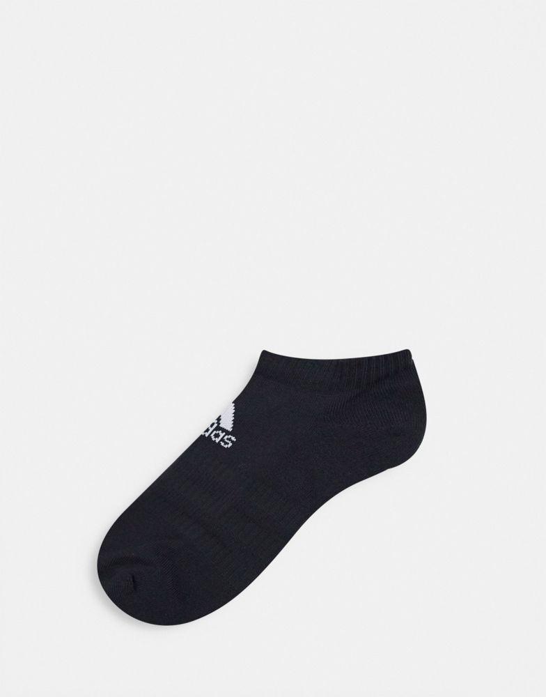 adidas Training 3 pack cushioned trainer socks in black商品第4张图片规格展示