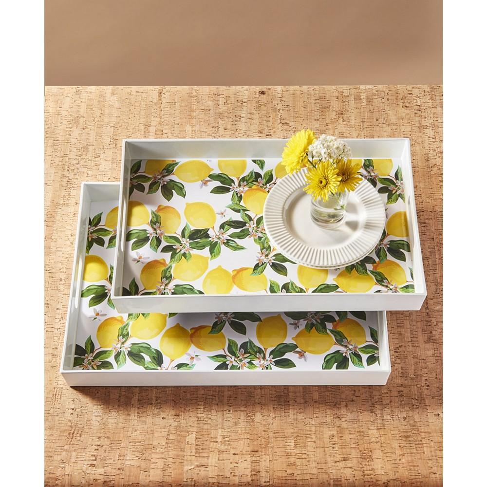 商品American Atelier|Blossoms Lemons Trays Set, 2 Piece,价格¥827,第4张图片详细描述