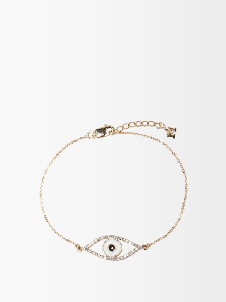 商品MATEO|Eye of Protection diamond & 14kt gold bracelet,价格¥10709,第1张图片