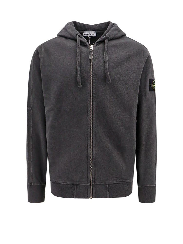 商品Stone Island|Stone Island Logo Patch Zipped Hoodie,价格¥2290,第1张图片