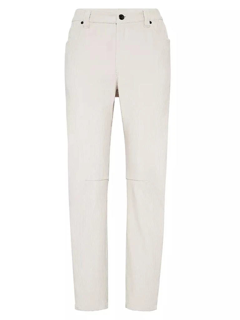 商品Brunello Cucinelli|Comfort Cotton Corduroy Tapered Five Pocket Trousers With Shiny Tab,价格¥13247,第1张图片