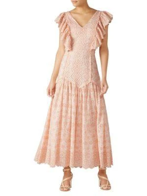 商品LOVESHACKFANCY|Cressida Eyelet Maxi Dress,价格¥802,第1张图片