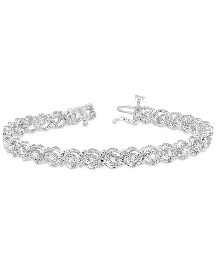 商品Macy's|Diamond Swirl Tennis Bracelet (1/2 ct. t.w.),价格¥741,第1张图片