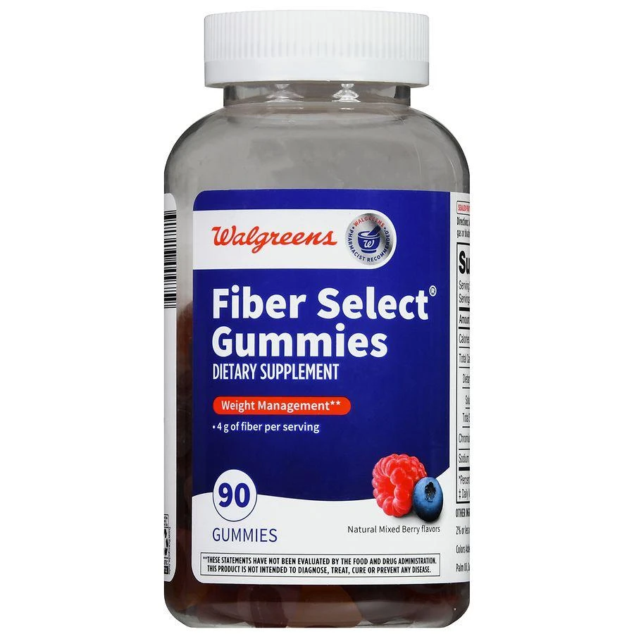 商品Walgreens|Fiber Select Gummies Natural Mixed Berry,价格¥90,第2张图片详细描述