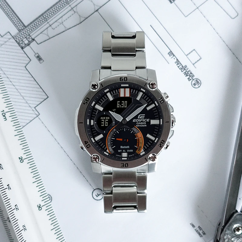 商品[国内直发] Casio|卡西欧手表升级后可以与智能手机连接的ECB系列 全自动日历 蓝牙连接 指针闪避功能,价格¥1144,第2张图片详细描述