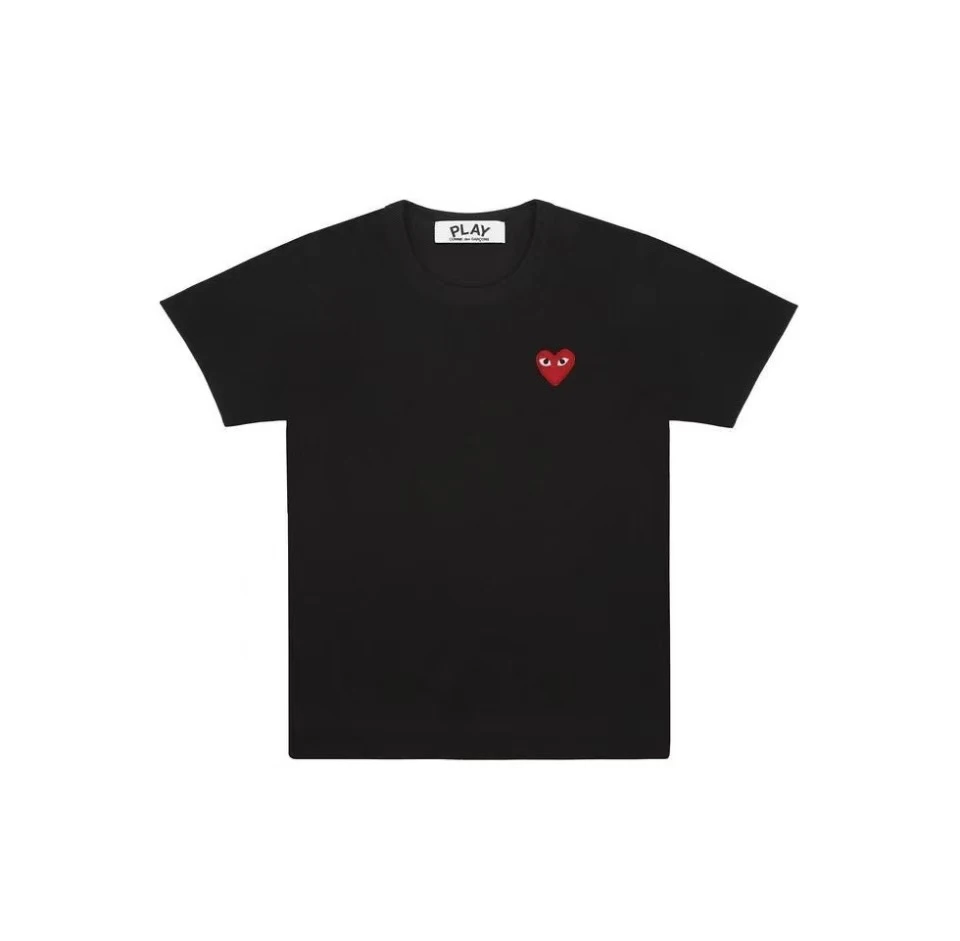 商品Comme des Garcons|CDG Play 爱心刺绣休闲圆领短袖T恤 男女同款黑色 AX-T108-051-1,价格¥518,第1张图片