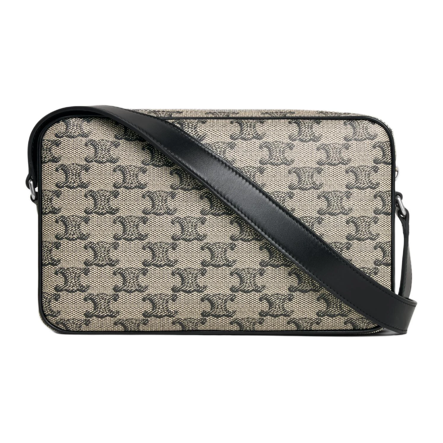 商品[国内直发] Celine|赛琳 可调节肩带老花满印拉链开合 帆布 斜挎单肩包 中号 男款 浅褐色,价格¥9084,第4张图片详细描述