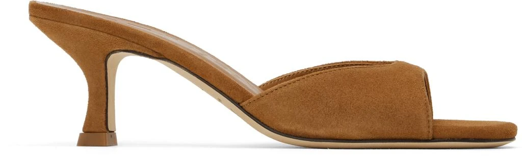 商品Staud|Tan Brigitte Mules,价格¥1969,第1张图片