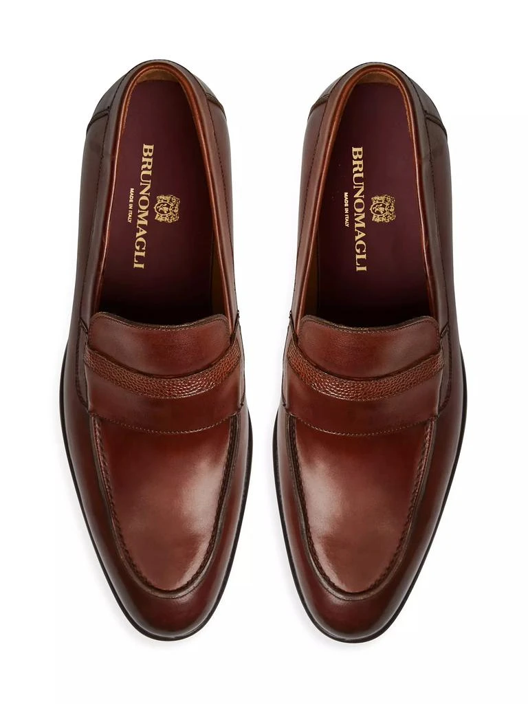 商品Bruno Magli|Silvestro Burnished Leather Loafers,价格¥2933,第4张图片详细描述