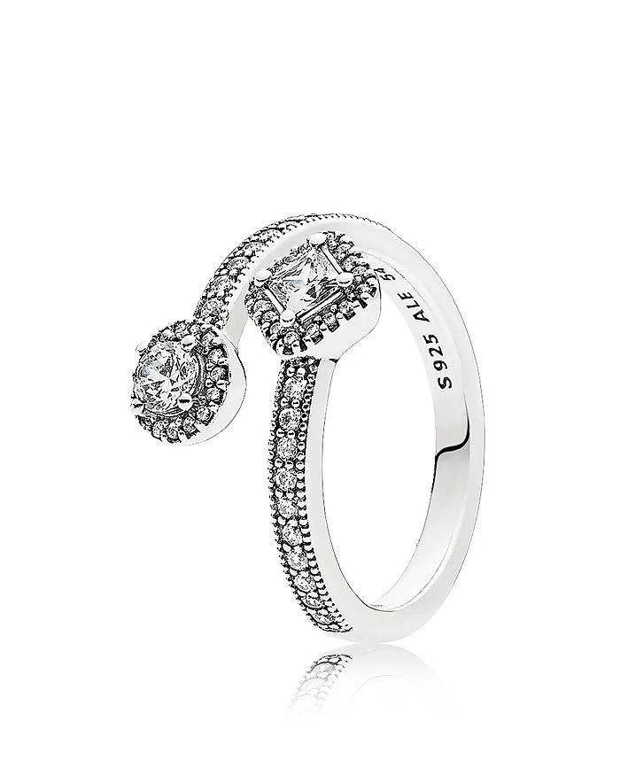 商品PANDORA|Sterling Silver & Cubic Zirconia Abstract Elegance Ring,价格¥711,第1张图片