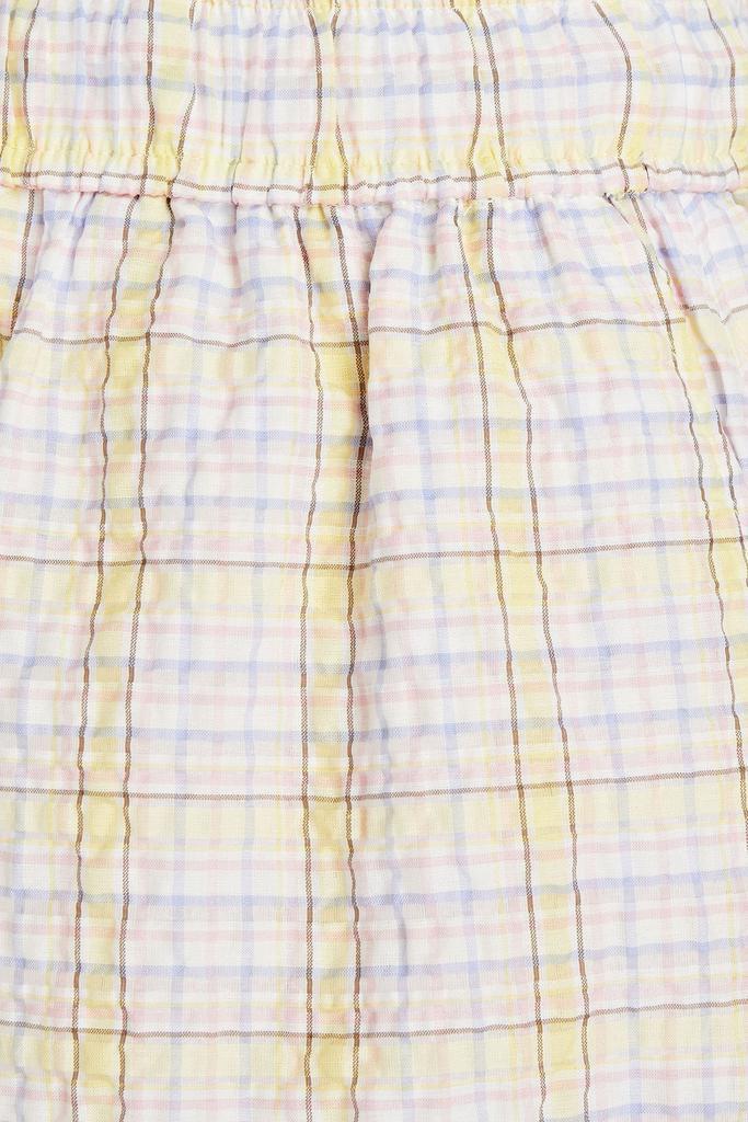 商品Ganni|Checked cotton-blend seersucker shorts,价格¥511,第6张图片详细描述