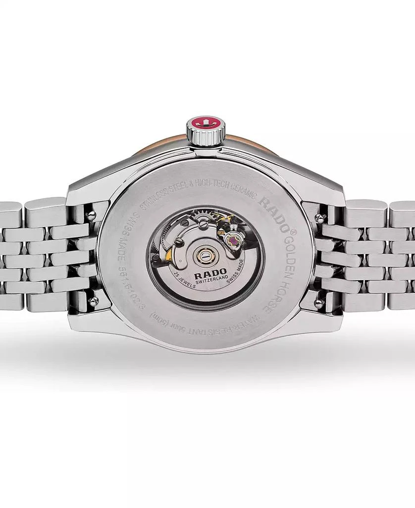 商品Rado|Women's Swiss Automatic Golden Horse Diamond (1/10 ct t.w.) Stainless Steel Bracelet Watch 35mm,价格¥14541,第4张图片详细描述