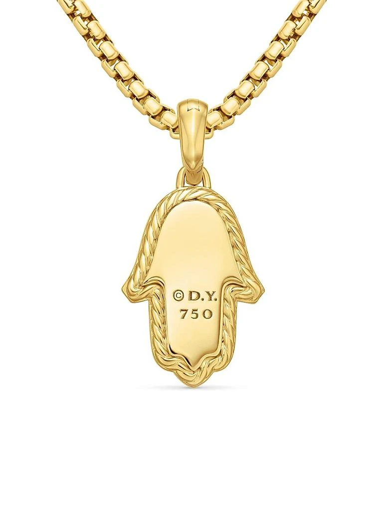 商品David Yurman|Hamsa Amulet in 18K Yellow Gold with Pavé Diamonds and Blue Sapphire, 26MM,价格¥17460,第4张图片详细描述