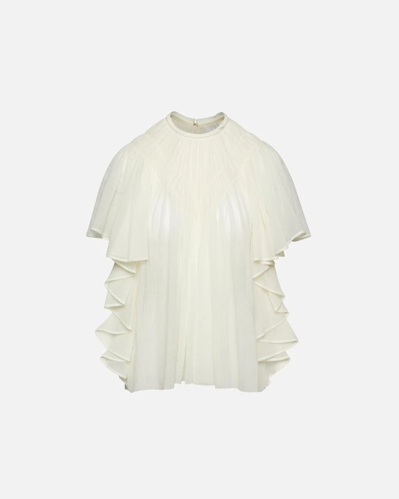 商品Chloé|V Gathered Ruffle Top,价格¥4334,第1张图片