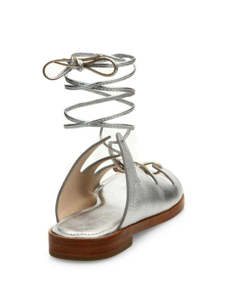 商品Loeffler Randall|Kira Metallic Leather Lace-Up Sandals,价格¥976,第2张图片详细描述