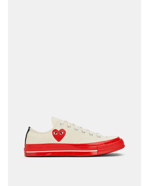 COMME DES GARCONS PLAY X CONVERSE RED SOLE LOW TOP商品第1张图片规格展示