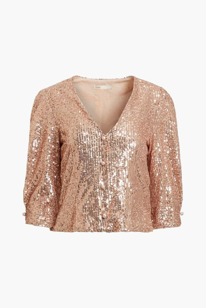 商品Maje|Sequined tulle blouse,价格¥894,第3张图片详细描述