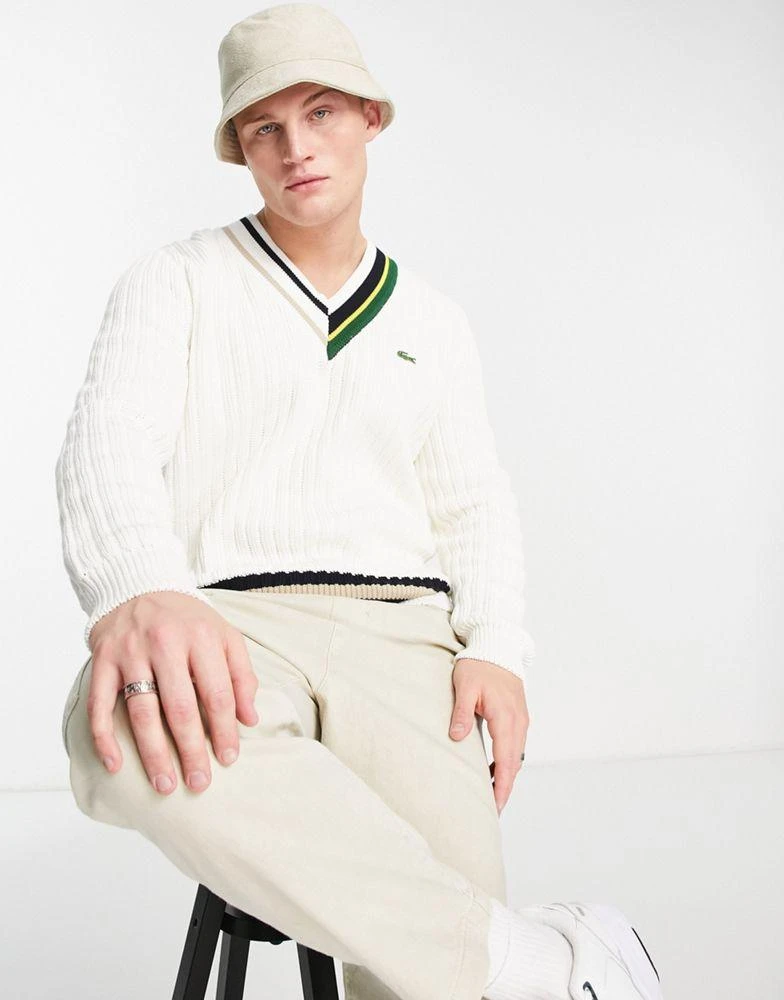 商品Lacoste|Lacoste tennis jumper in white,价格¥894,第1张图片