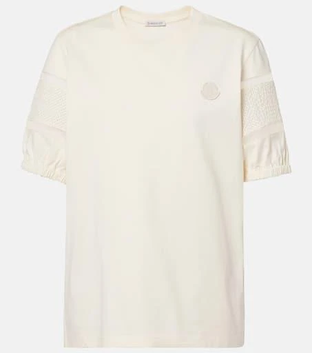 商品Moncler|Lace-trimmed cotton T-shirt,价格¥4459,第1张图片