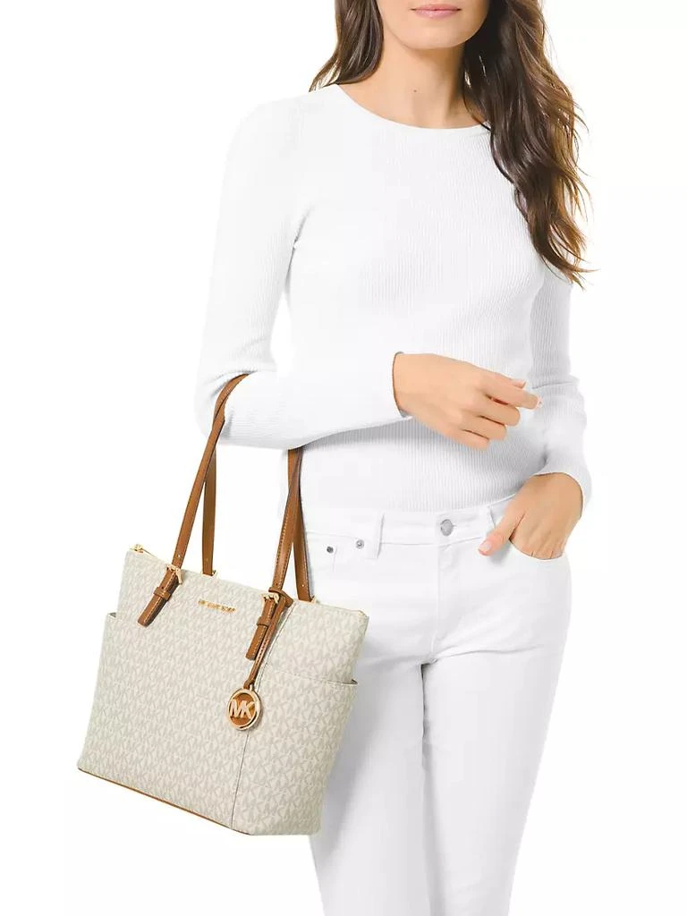 商品Michael Kors|Jet Set East/West Coated Canvas Top-Zip Tote,价格¥1191,第3张图片详细描述