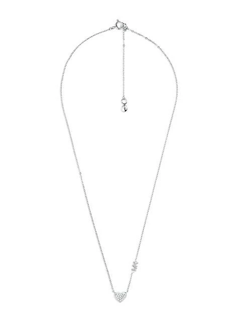 商品Michael Kors|Premium Sterling Silver Cubic Zirconia Pavé Heart Pendant Necklace,价格¥635,第2张图片详细描述