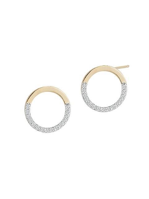 商品MATEO|14K Yellow Gold & Diamond Small Half Moon Hoop Earrings,价格¥6618,第1张图片