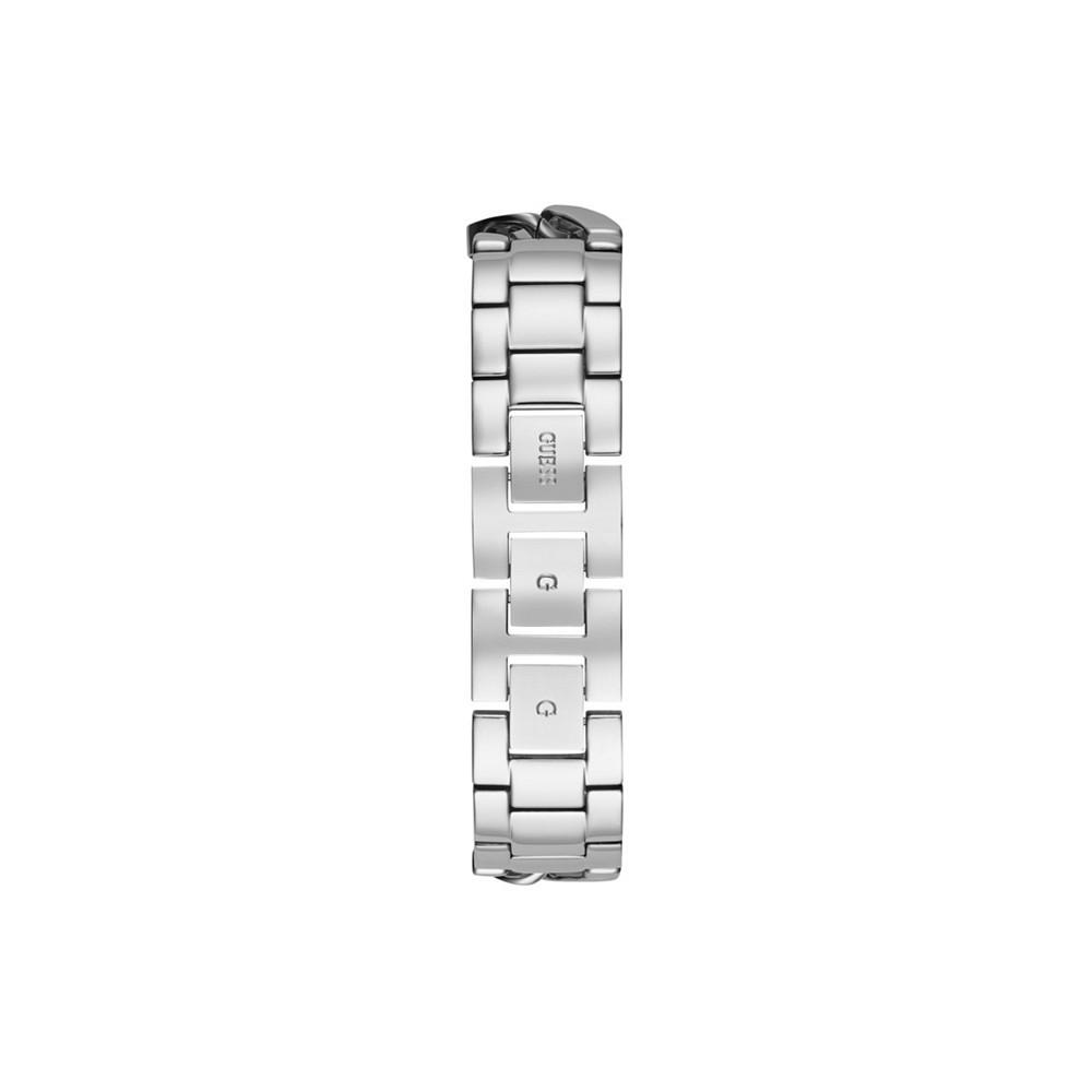 Women's Silver-Tone Stainless Steel Glitz Chain Bracelet Watch 19mm商品第3张图片规格展示