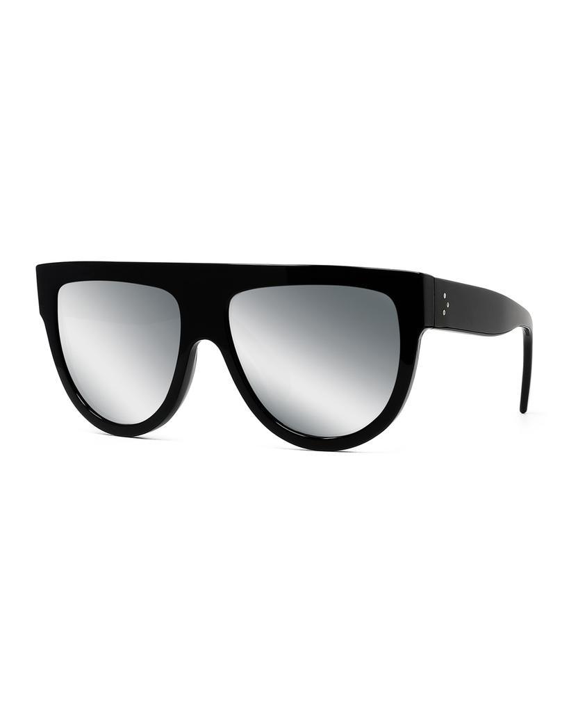 商品Celine|Flattop Gradient Shield Sunglasses, Black Pattern,价格¥3754,第3张图片详细描述