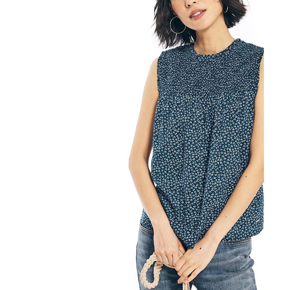 商品Nautica|Women's Crafted Floral Print Smocked Tank Top,价格¥302,第6张图片详细描述