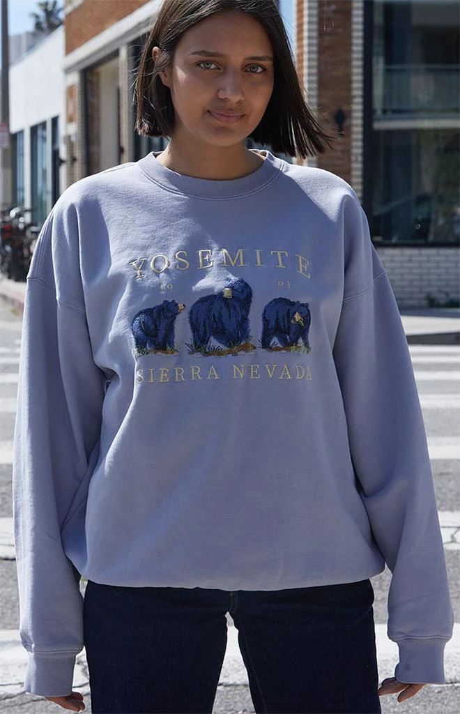 商品John Galt|Light Blue Yosemite Bears Crew Neck Sweatshirt,价格¥338,第2张图片详细描述