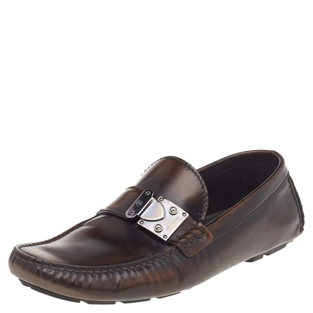 商品[二手商品] Louis Vuitton|Louis Vuitton Two Tone Leather Lombok Slip On Loafers Size 41.5,价格¥1014,第1张图片