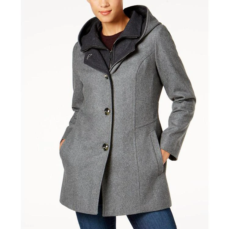 商品London Fog|Hooded Wool-Blend Peacoat,价格¥748,第1张图片