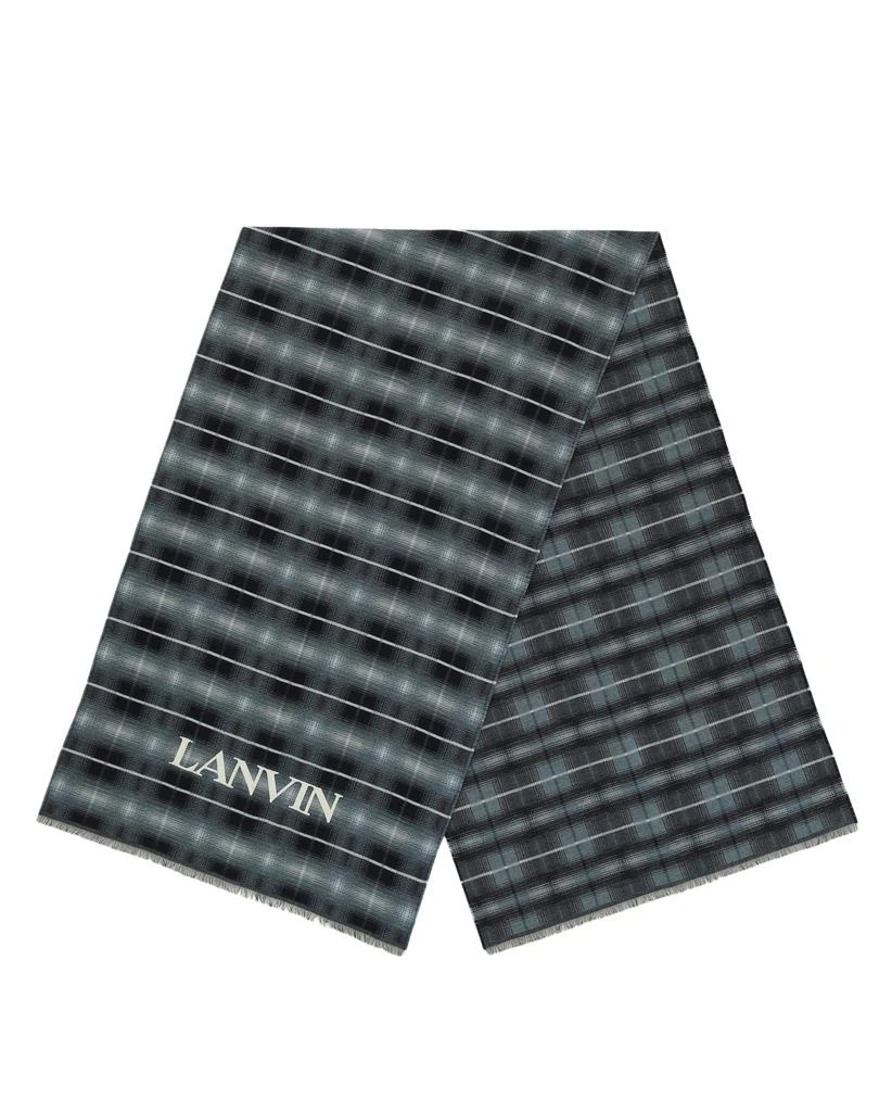 商品Lanvin|Plaid Logo Wool Scarf,价格¥1066,第2张图片详细描述