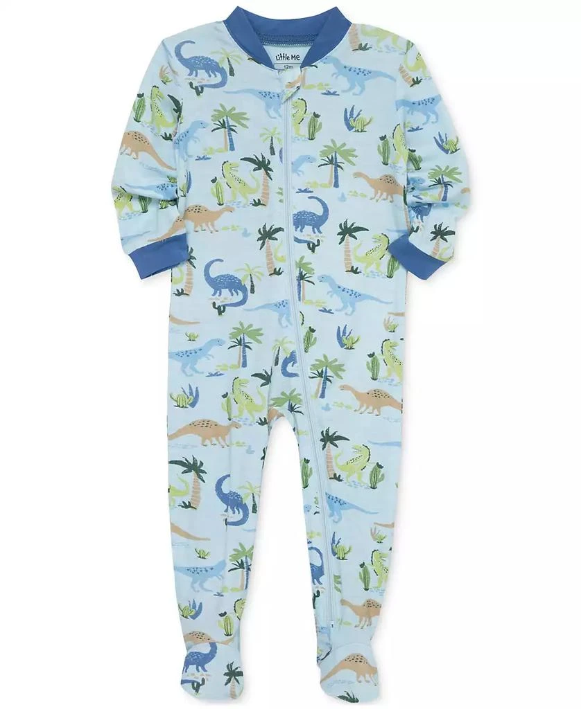 商品Little Me|Baby Boys Dinosaur-Print Zip-Front Footed Pajamas,价格¥188,第3张图片详细描述