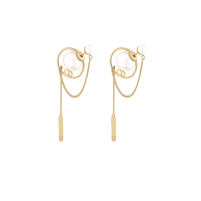 【包税】DIOR/迪奥 Dior Tribales镀金金属和树脂圆珠耳环 （2色可选）E0956TRIRS_D304商品第1张图片规格展示