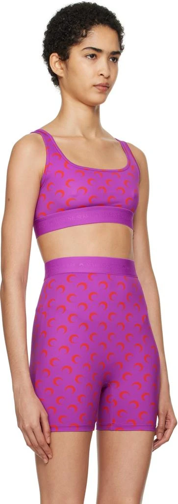 商品MARINE SERRE|SSENSE Exclusive Purple & Red Moon Printed Jersey Sport Bra,价格¥1950,第2张图片详细描述