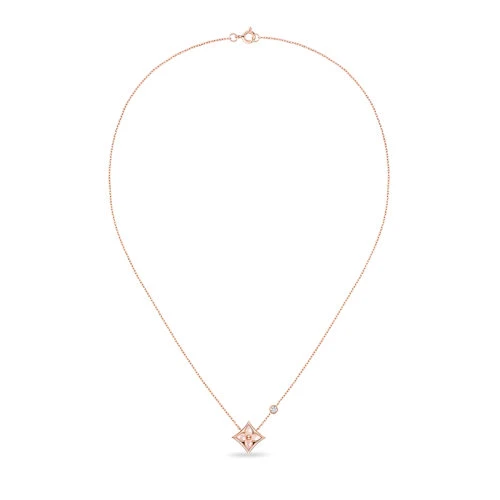 商品Louis Vuitton| 预售2-3周 Louis Vuitton/路易威登 BLOSSOM BB系列 经典款18k金玫瑰金粉红色珍珠母贝钻石项链Q93612,价格¥23524,第1张图片