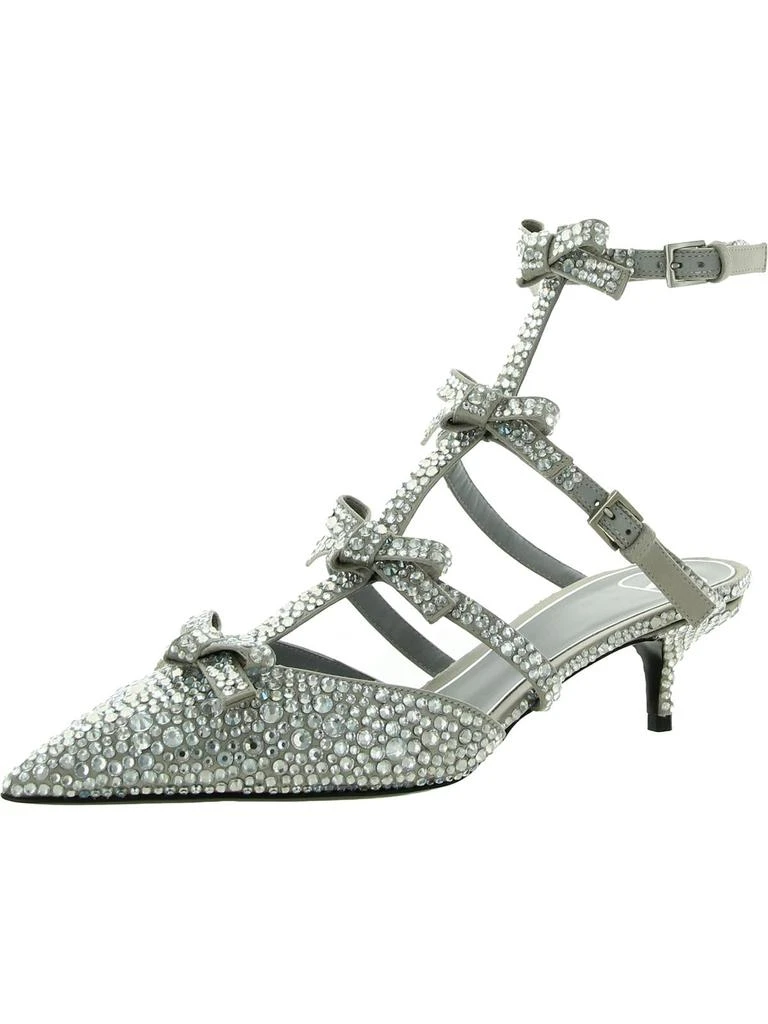 商品Valentino|Womens Leather Rhinestone Kitten Heels,价格¥3319,第1张图片