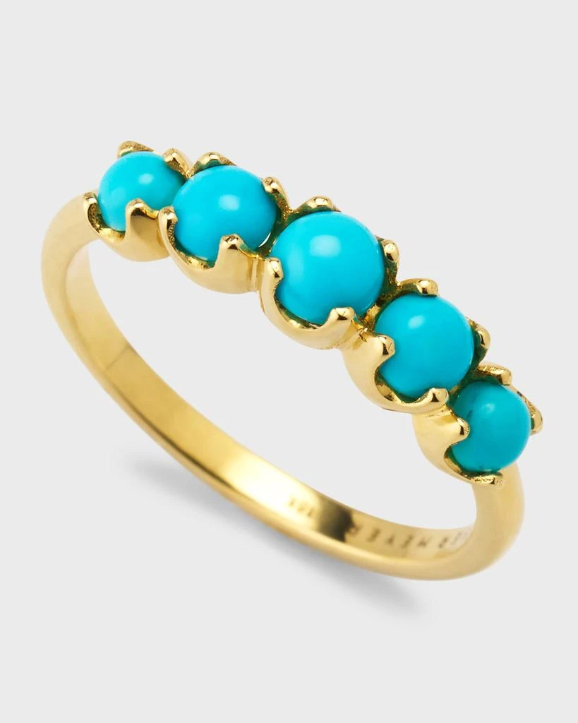 商品Jennifer Meyer|18K Yellow Gold Graduated Turquoise Ring, Size 6.5,价格¥16710,第3张图片详细描述