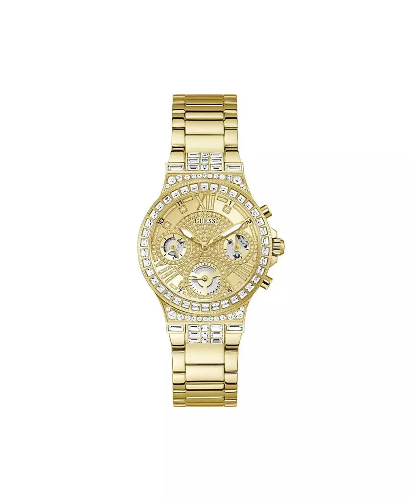 商品GUESS|Women's Gold-Tone Stainless Steel Glitz Bracelet Multi-Function Watch 36mm,价格¥467,第1张图片