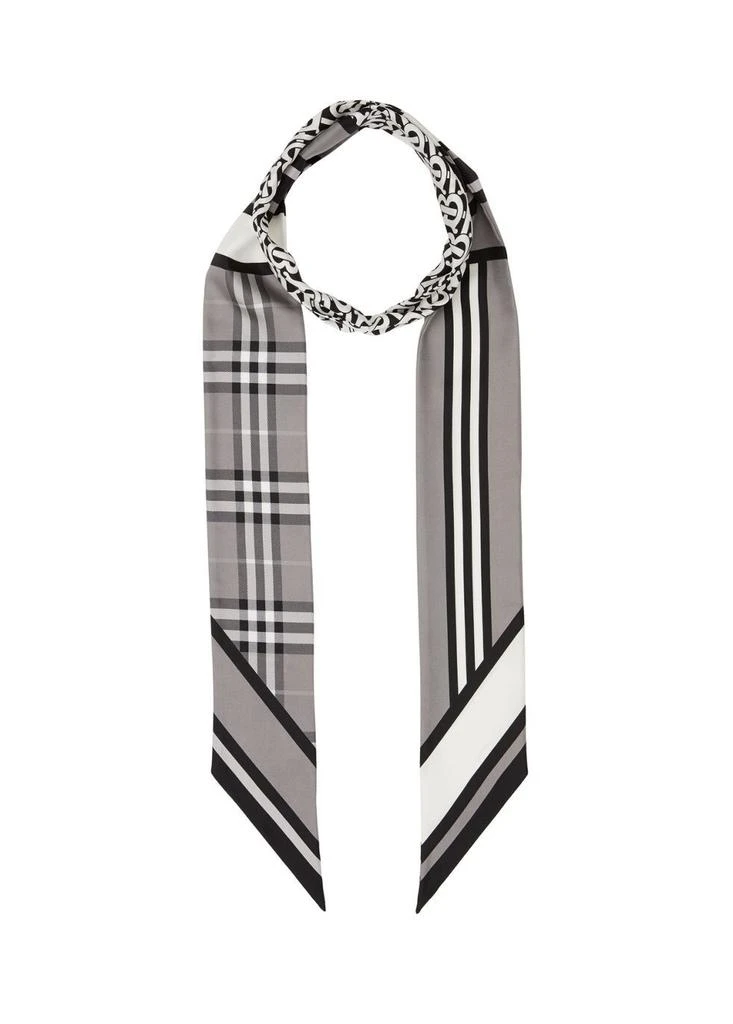 商品Burberry|Montage print silk skinny scarf,价格¥1739,第1张图片