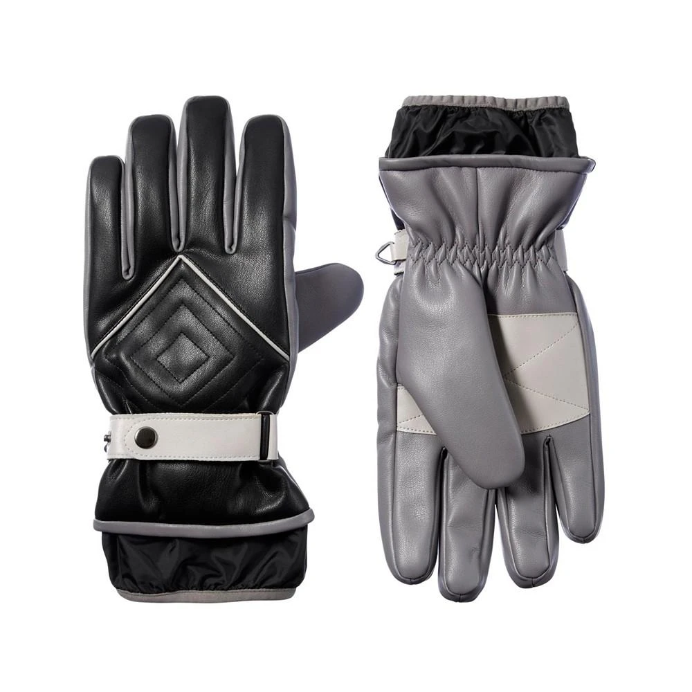 商品Isotoner Signature|Men's Lined Alpine Archive Faux Leather Touchscreen Gloves,价格¥253,第2张图片详细描述