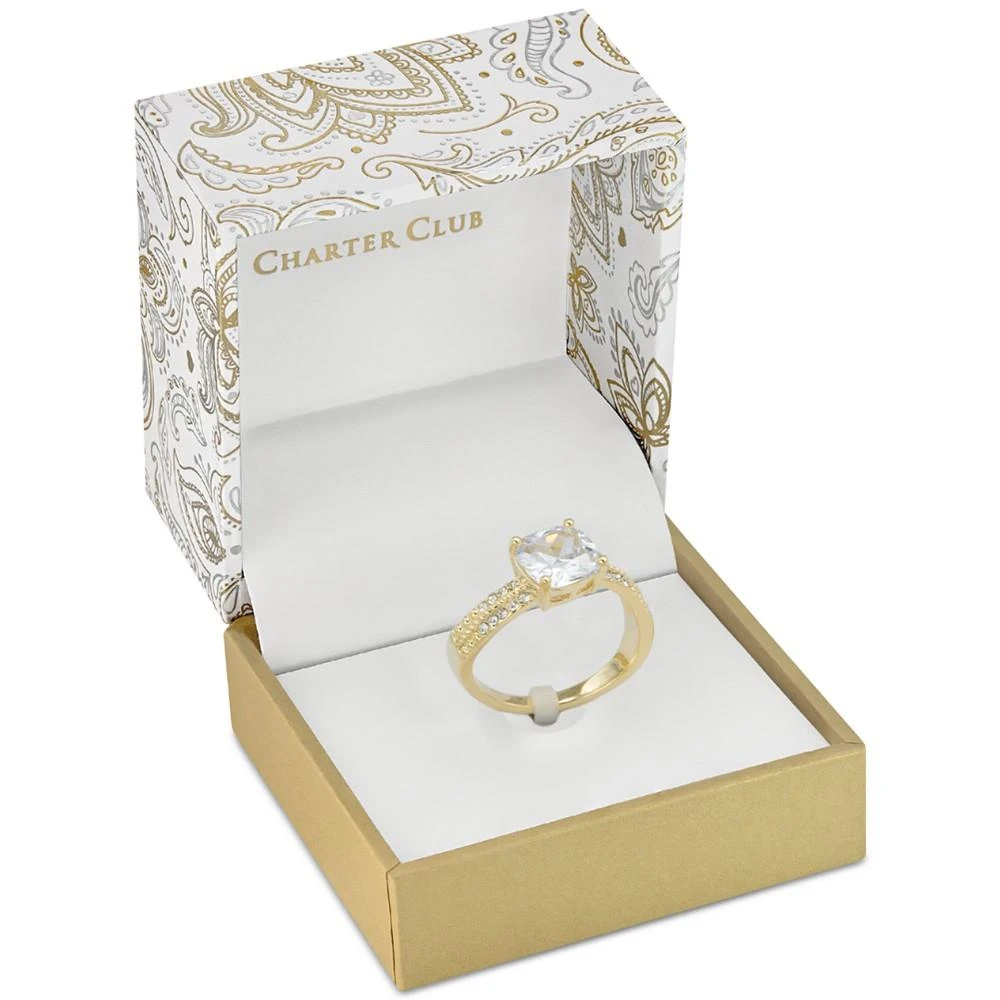 商品Charter Club|Gold-Tone Cushion-Cut Crystal Ring, Created for Macy's,价格¥45,第3张图片详细描述